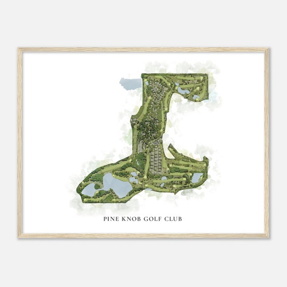 Pine Knob Golf Club Michigan Classic Watercolor Map Golfer Gift Golf Wall Art Golf Poster Print Course Layout