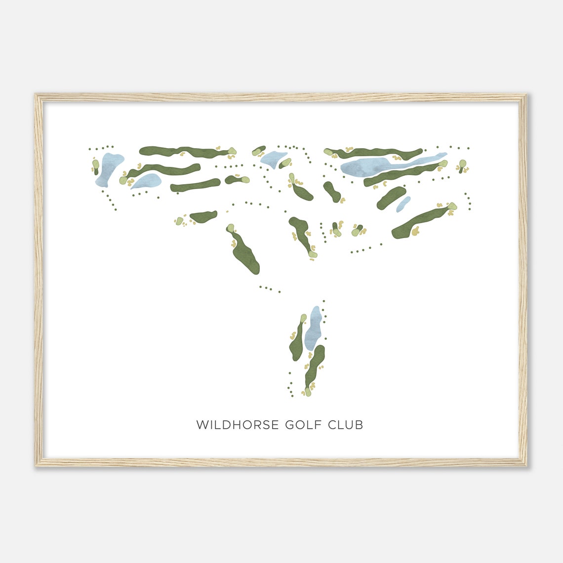 Wildhorse Golf Club Modern Minimalist Golf Course Map Poster - Image 2