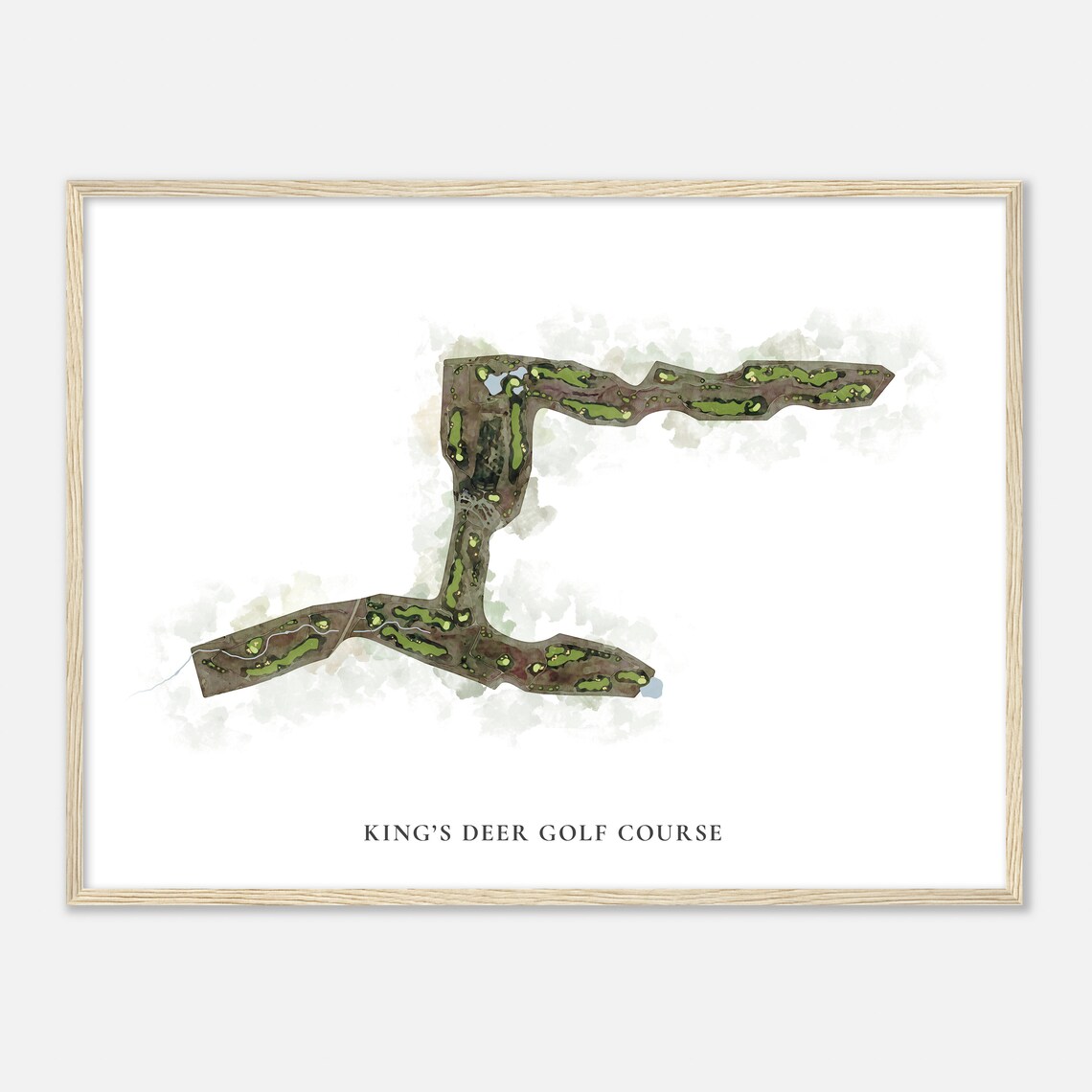 Kings Deer Golf Course Colorado Classic Watercolor Map Golfer Gift Golf Wall Art Golf Poster Print Course Layout - Image 2