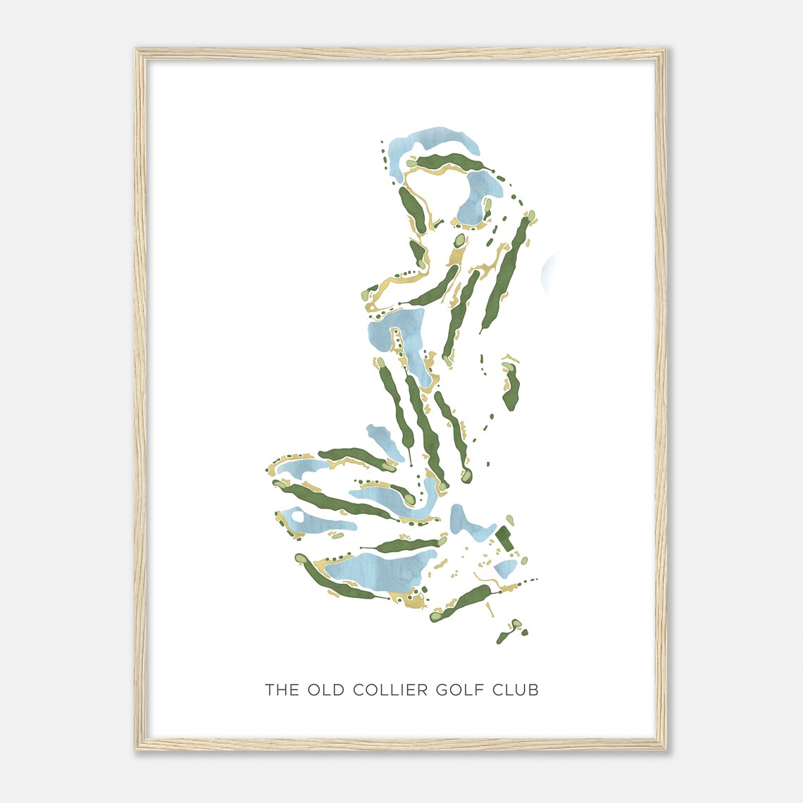 The Old Collier Golf Club Florida Watercolor Map