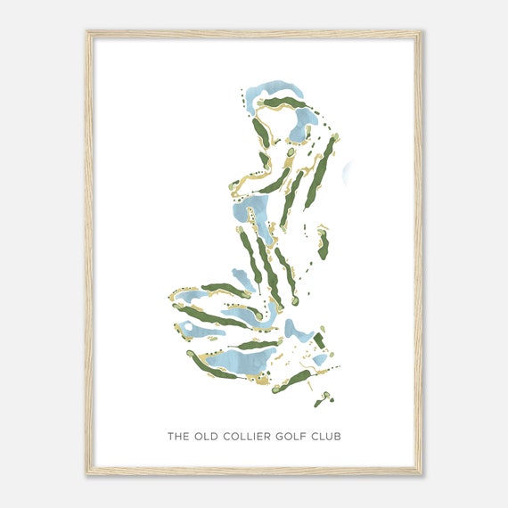 The Old Collier Golf Club Florida Watercolor Map