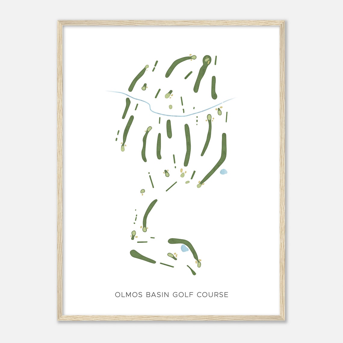 Olmos Basin Golf Course Modern Watercolor Golf Course Map Art Poster - Image 2