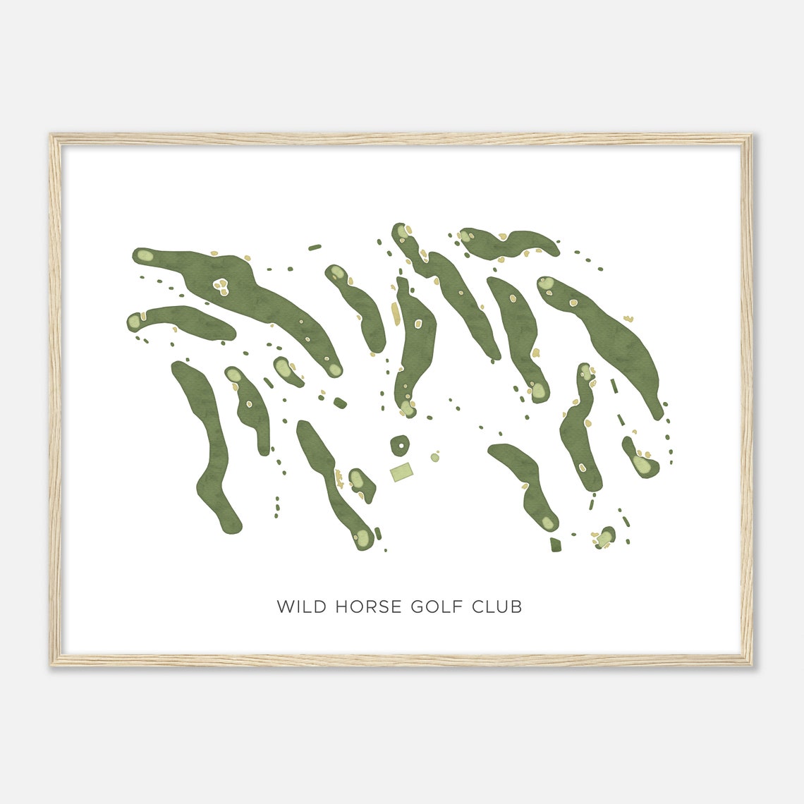 Wild Horse Golf Club Modern Minimalist Watercolor Map Poster - Image 2