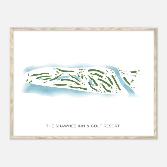 The Shawnee Inn Golf Resort Pennsylvania Modern Watercolor Map Golfer Gift Golf Wall Art Golf Poster Print Course Layout
