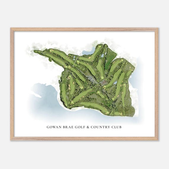 Gowan Brae Golf Country Club In Canada Classic Watercolor Map Golfer Gift Golf Wall Art Golf Poster Print Course Layout