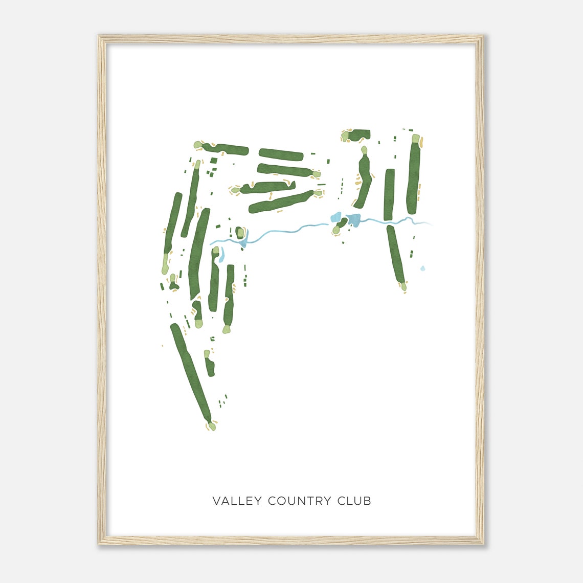 Valley Country Club Modern Minimalist Golf Course Map Poster - Image 2