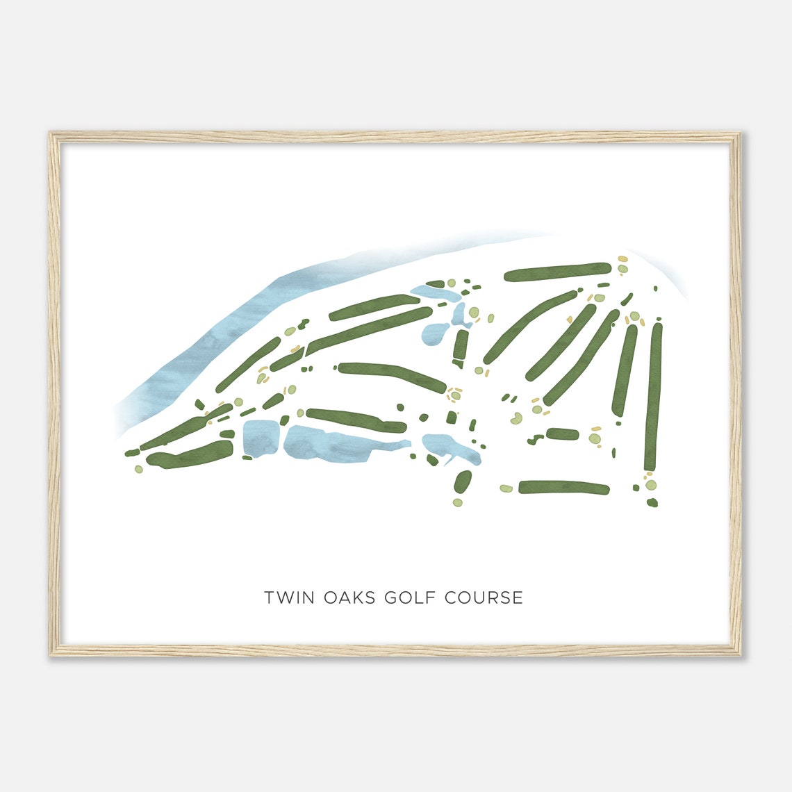 Twin Oaks Golf Course Kentucky Modern Detailed Watercolor Poster - Image 2