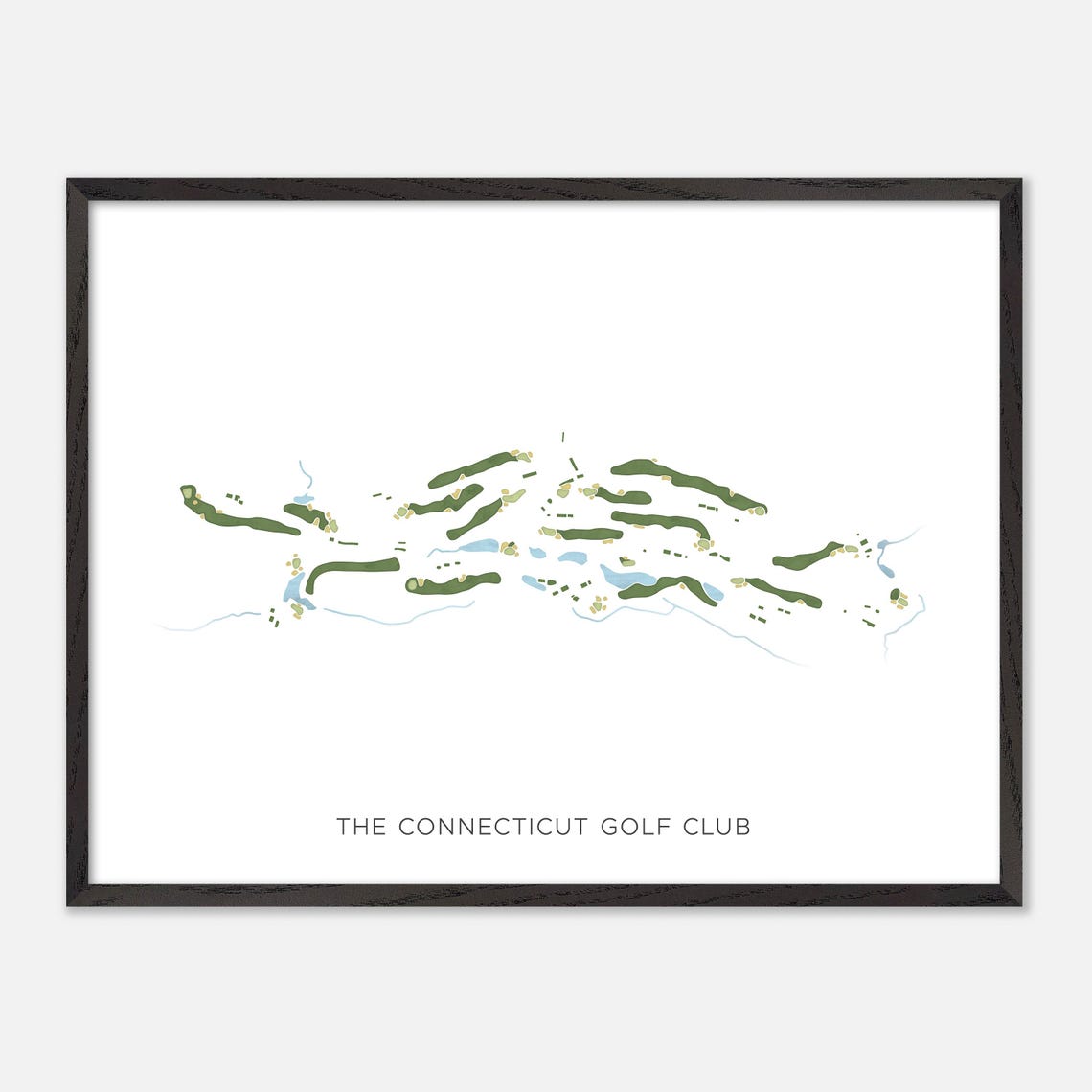 The Connecticut Golf Club Modern Watercolor Course Map Poster - Image 5