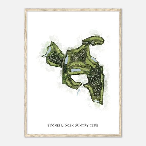 Stonebridge Country Club Illinois Classic Watercolor Map Golfer Gift Golf Wall Art Golf Poster Print Course Layout