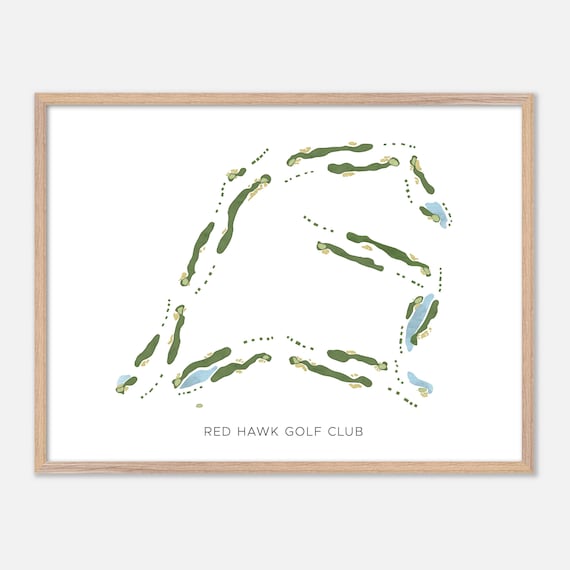Red Hawk Golf Club New Mexico Modern Minimalist Golf Map Poster