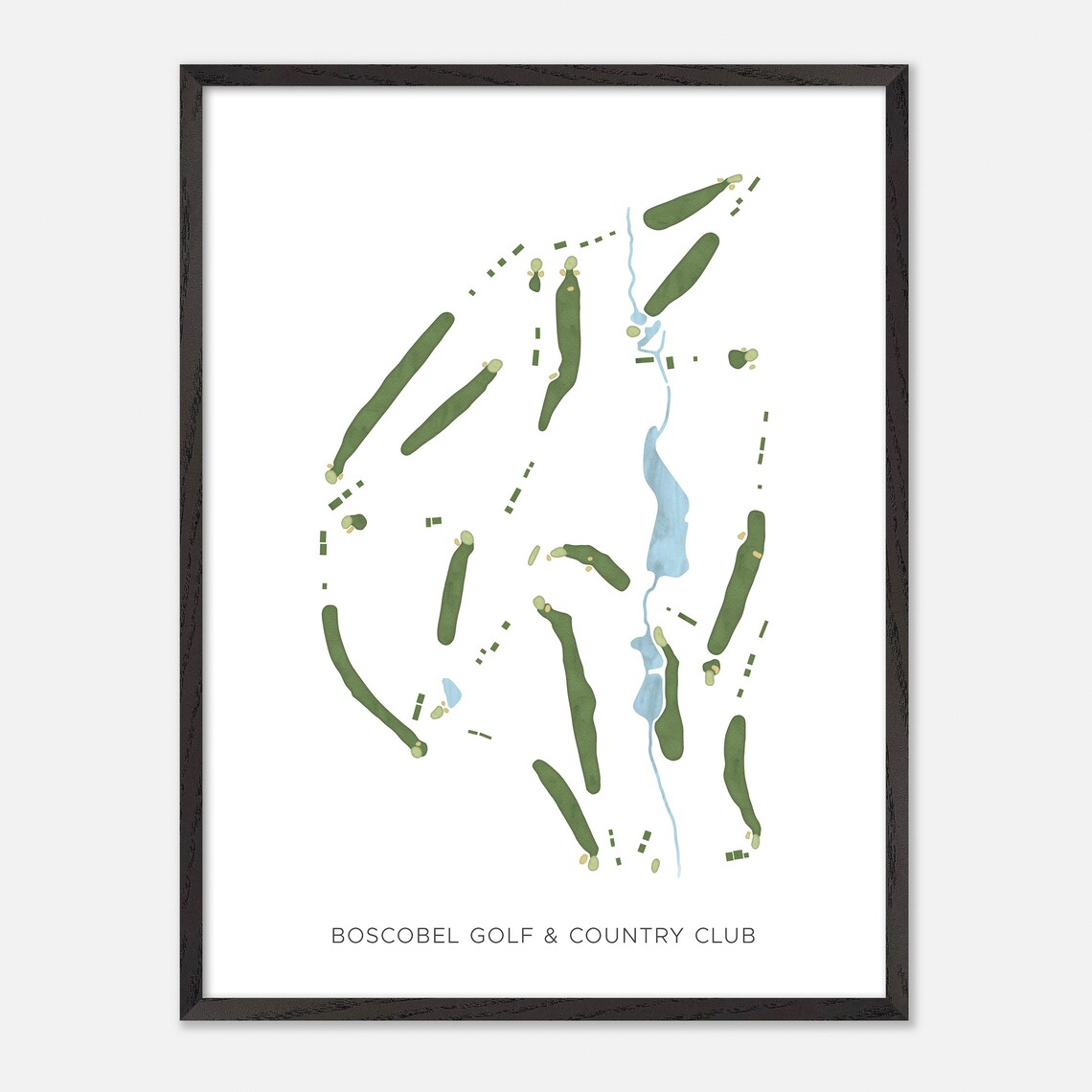 Boscobel Golf & Country Club Pendleton South Carolina Modern Watercolor Golf Map Poster - Image 3