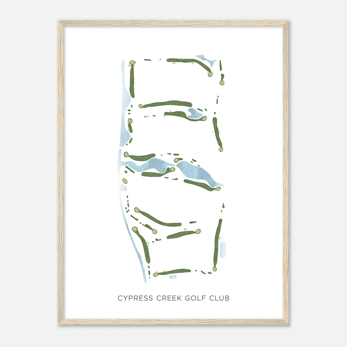 Cypress Creek Golf Club Classic Minimalist Course Layout Poster