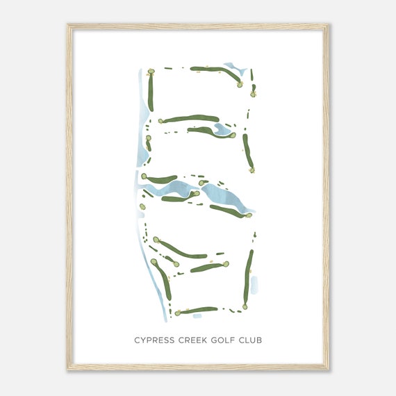 Cypress Creek Golf Club Florida Modern Watercolor Map Golfer Gift Golf Wall Art Golf Poster Print Course Layout