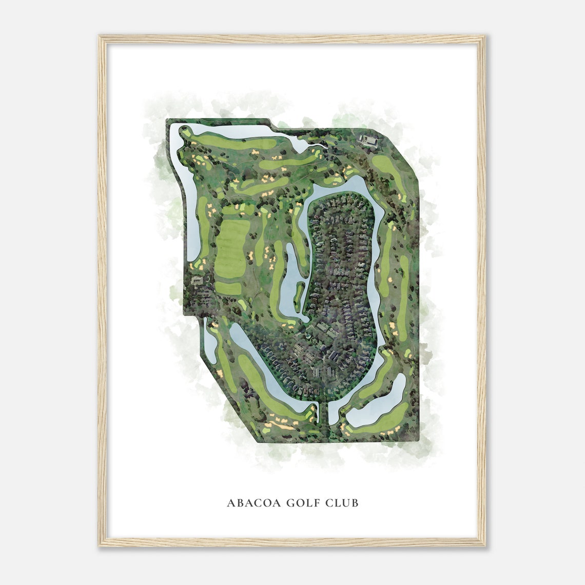 Abacoa Golf Club Florida Classic Watercolor Course Map Poster - Image 2