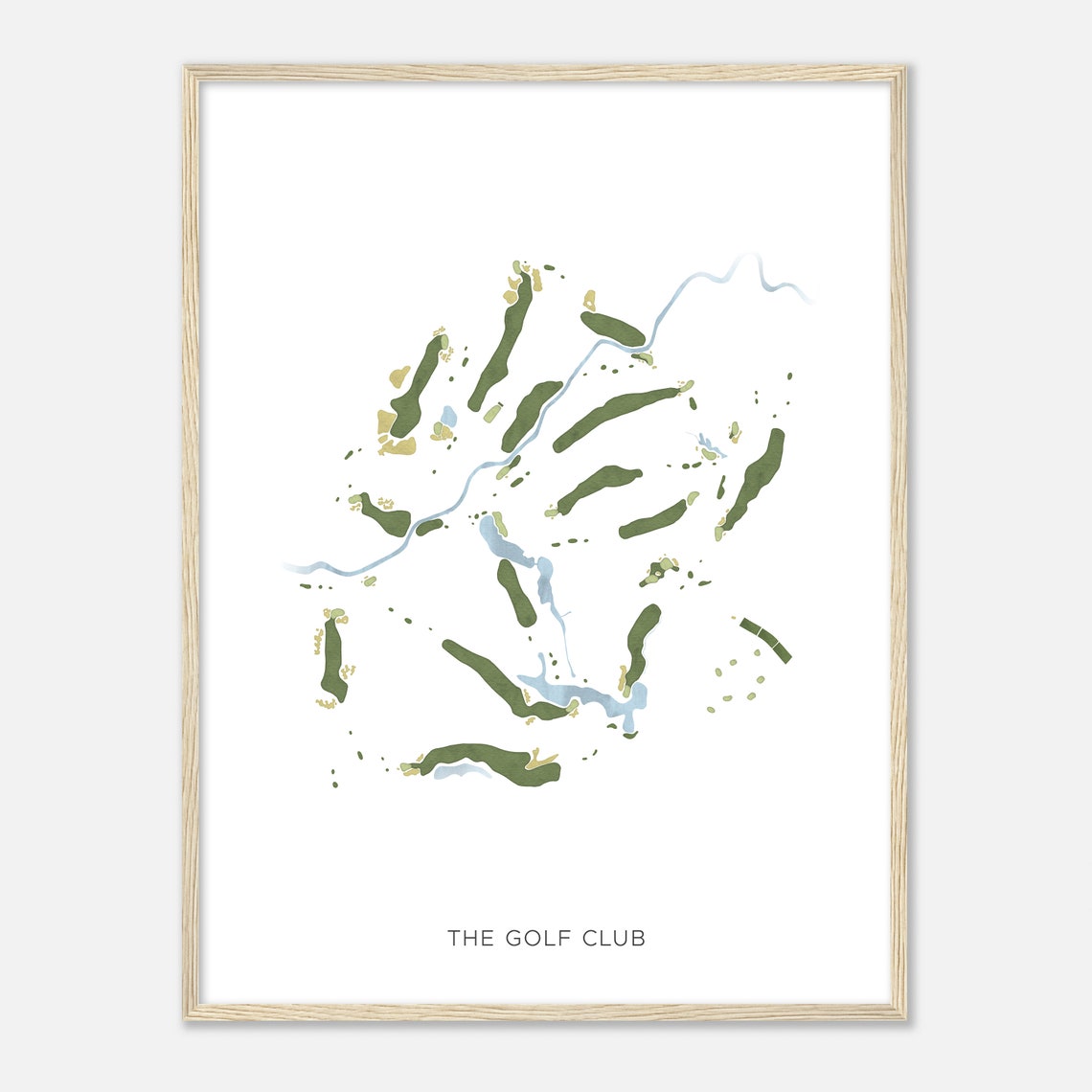 The Golf Club Modern Minimalist Watercolor Course Map Poster