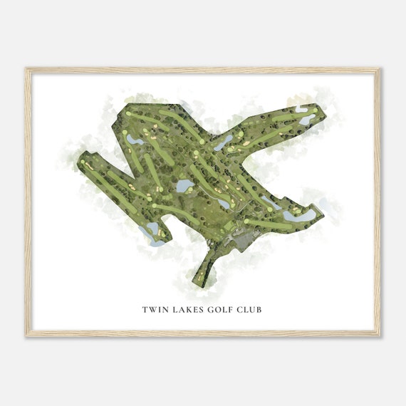 Twin Lakes Golf Club Indiana Classic Watercolor Map Golfer Gift Golf Wall Art Golf Poster Print Course Layout