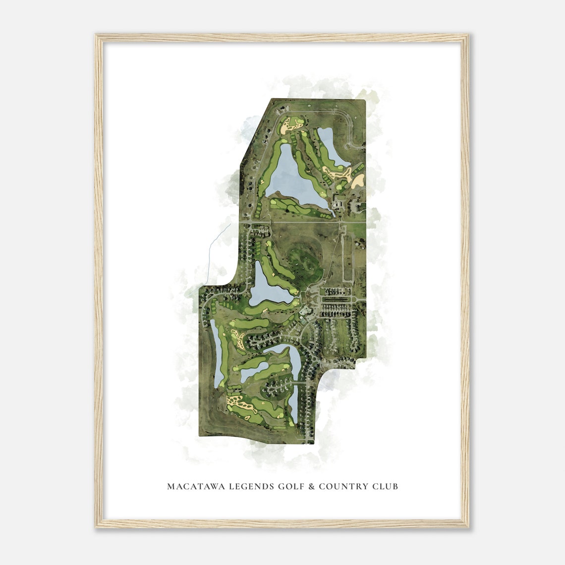 Macatawa Legends Golf Country Club Classic Watercolor Map Poster - Image 2