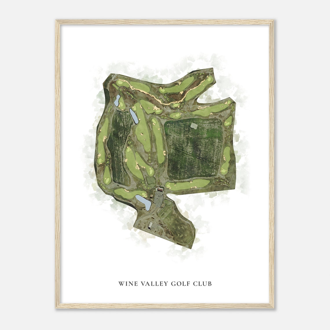 Wine Valley Golf Club Watercolor Golf Course Map Golfer Gift Poster - Image 2