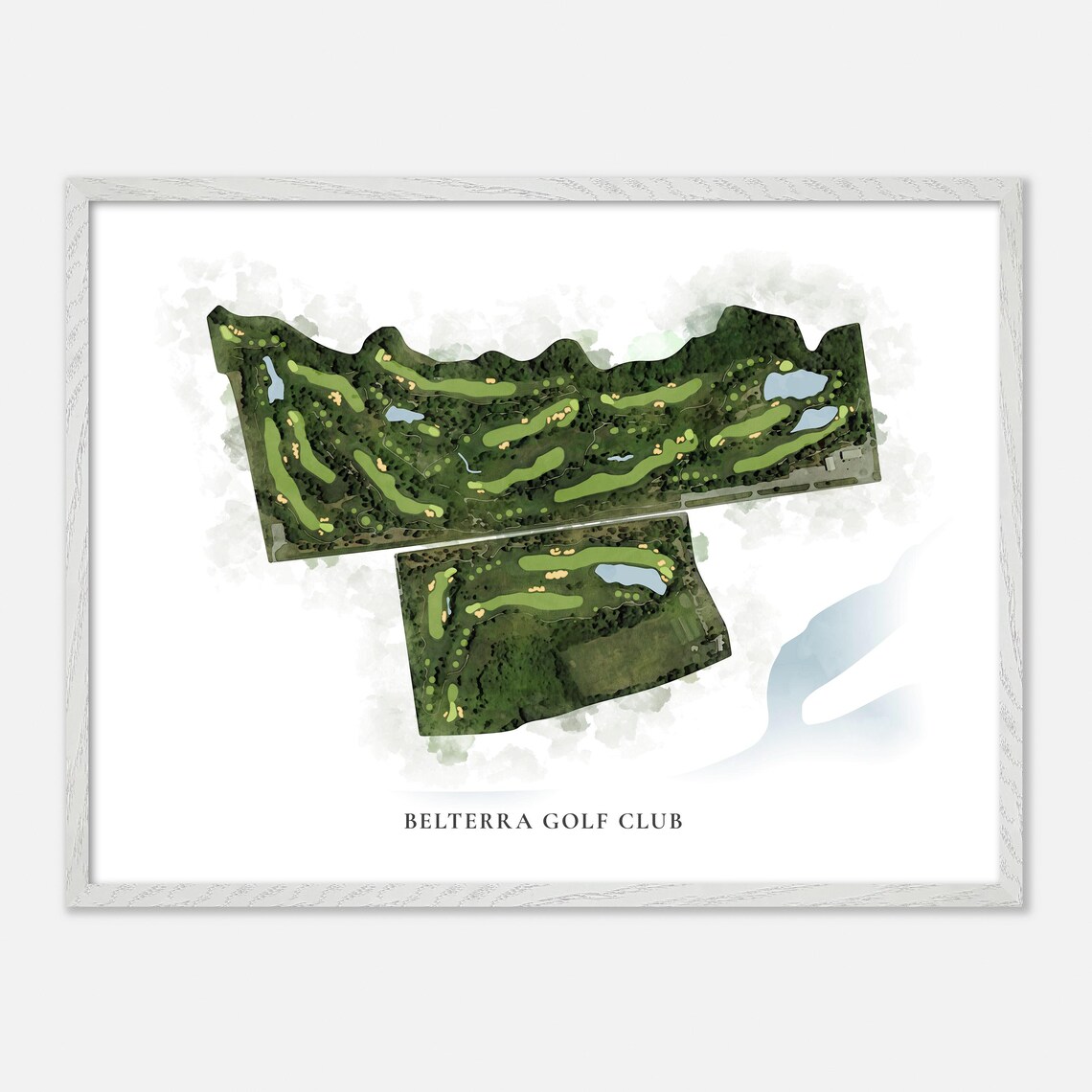 Belterra Golf Club Indiana Classic Watercolor Course Map Poster - Image 4