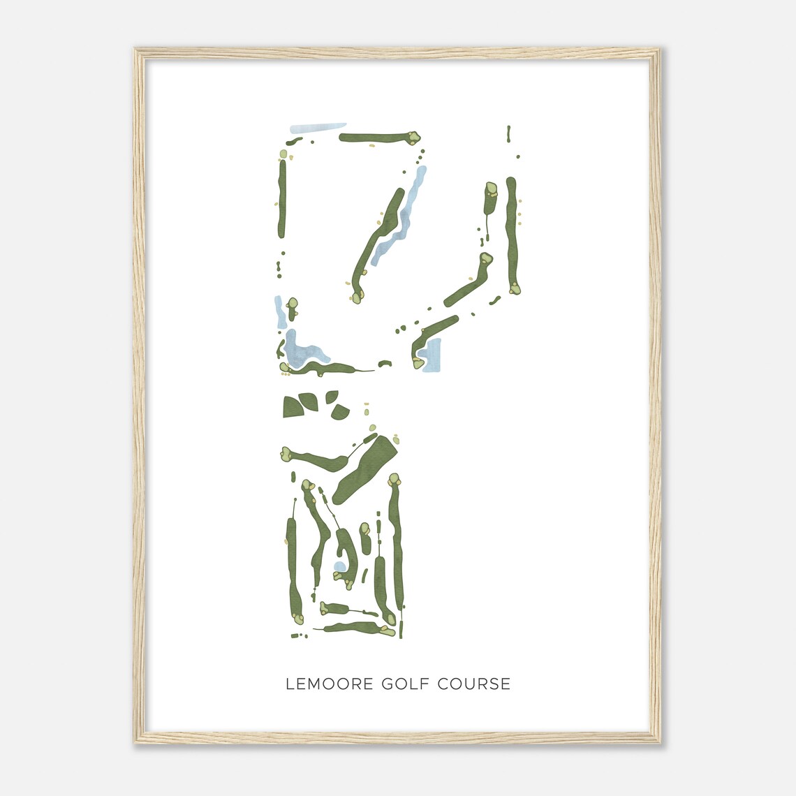 Lemoore Golf Course California Modern Watercolor Map Golfer Gift Golf Wall Art Golf Poster Print Course Layout - Image 2