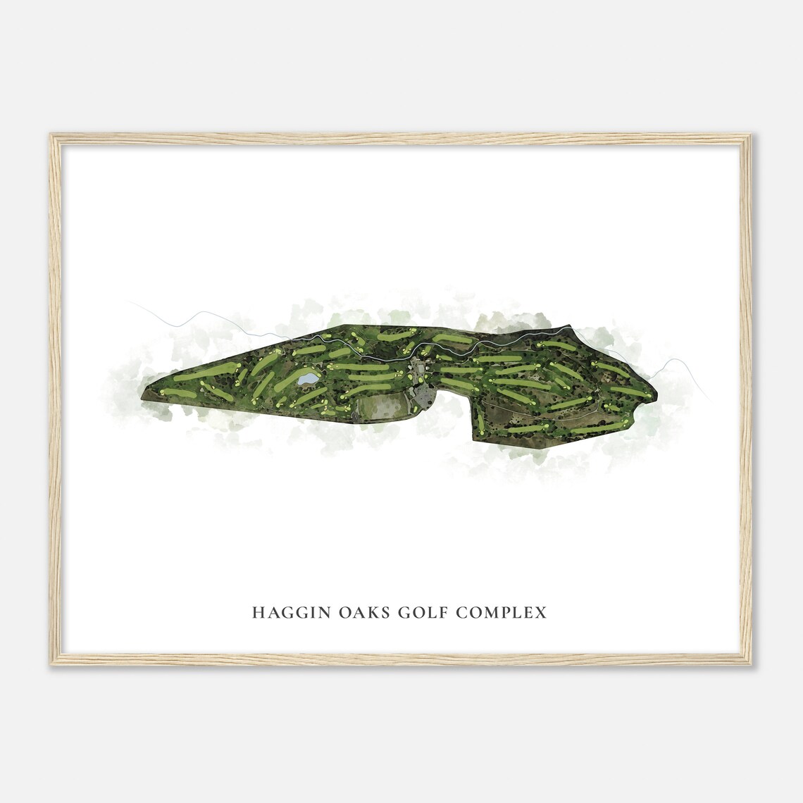 Haggin Oaks Golf Complex California Classic Watercolor Map Golfer Gift Golf Wall Art Golf Poster Print Course Layout - Image 2