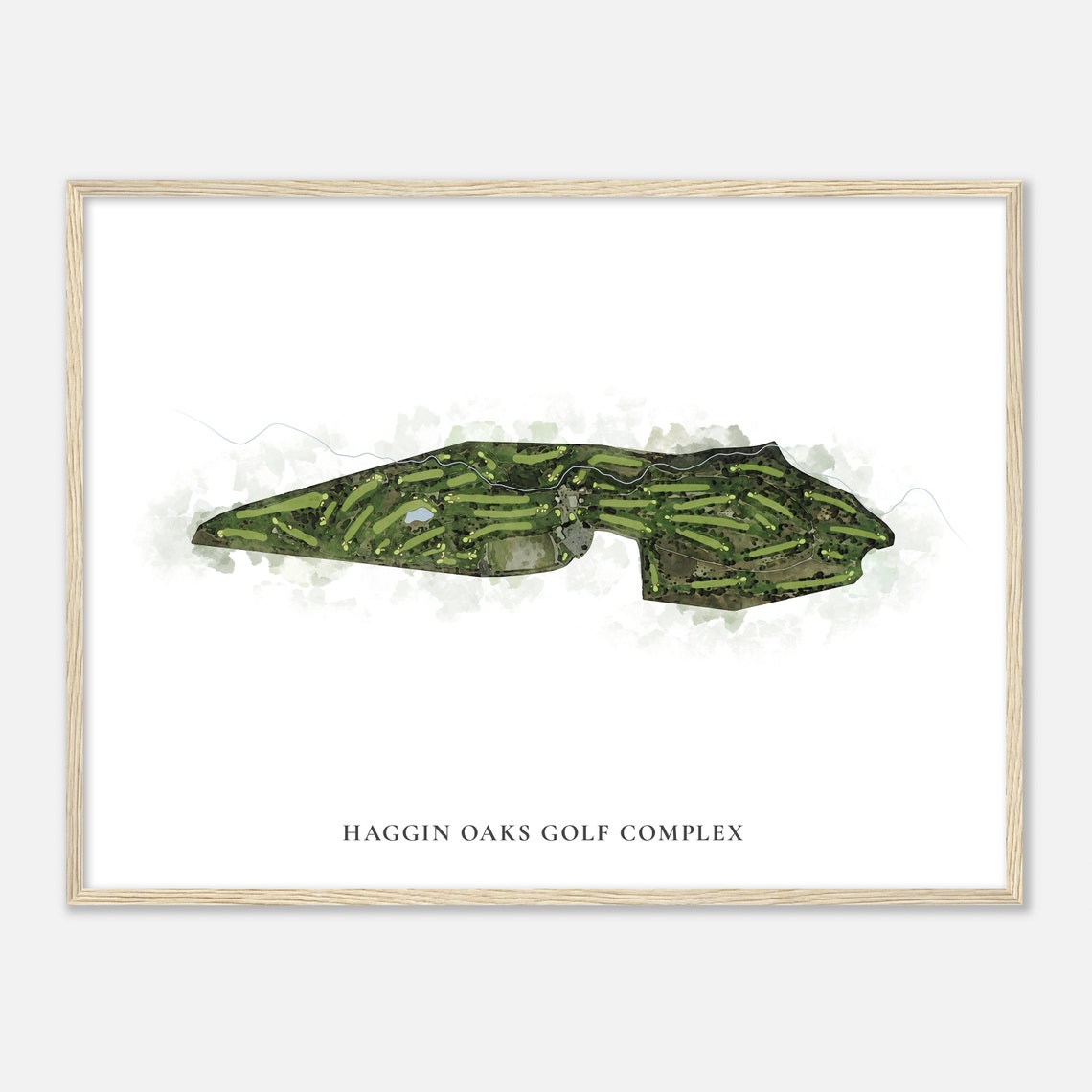 Haggin Oaks Golf Complex Watercolor Course Map Golfer Gift Print - Image 2