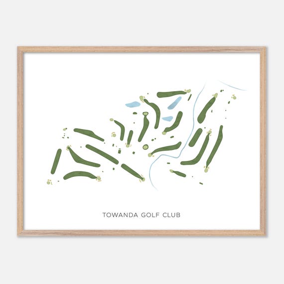Towanda Golf Club In Towanda Pennsylvania Modern Watercolor Map Golfer Gift Golf Wall Art Golf Poster Print Course Layout