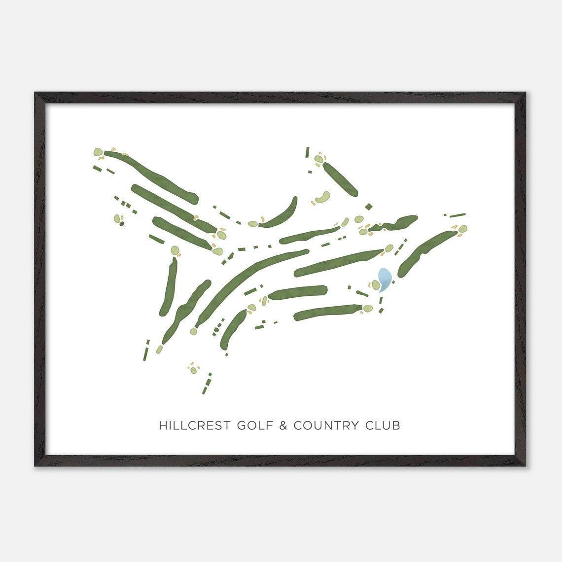 Hillcrest Golf Country Club Modern Minimalist Watercolor Map Poster - Image 5