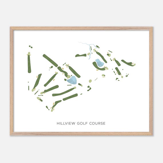 Hillview Golf Course In North Reading Massachusetts Modern Watercolor Map Golfer Gift Golf Wall Art Golf Poster Print Course Layout