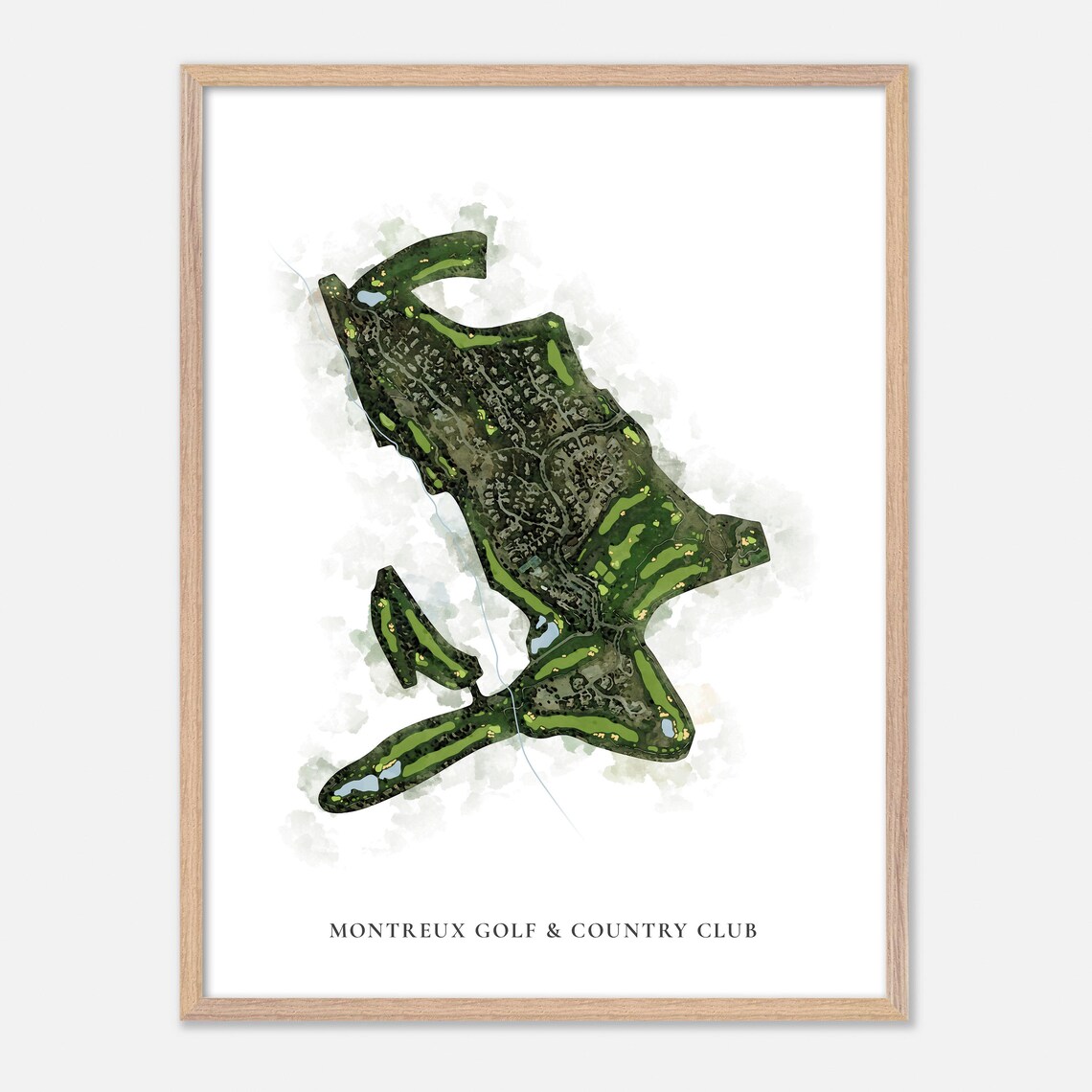 Montreux Golf Country Club Reno Nevada Classic Watercolor Map Poster - Image 2