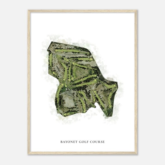 Bayonet Golf Course California Classic Watercolor Map Golfer Gift Golf Wall Art Golf Poster Print Course Layout