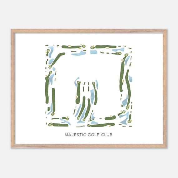 Majestic Golf Club In Lehigh Acres Florida Modern Watercolor Map Golfer Gift Golf Wall Art Golf Poster Print Course Layout