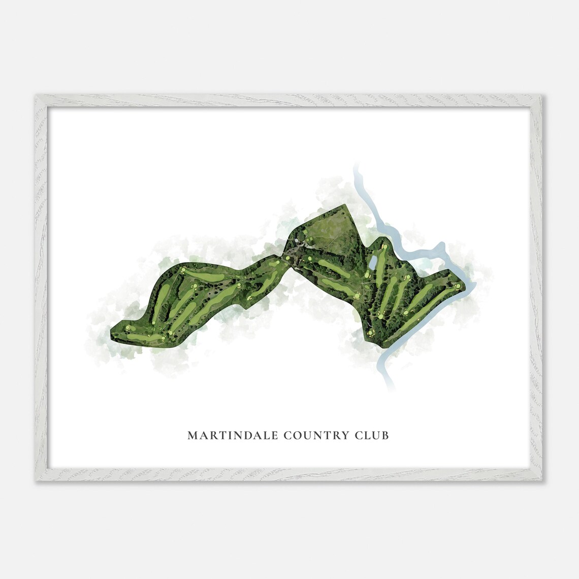 Martindale Country Club Auburn Maine Classic Watercolor Golf Map Poster - Image 4