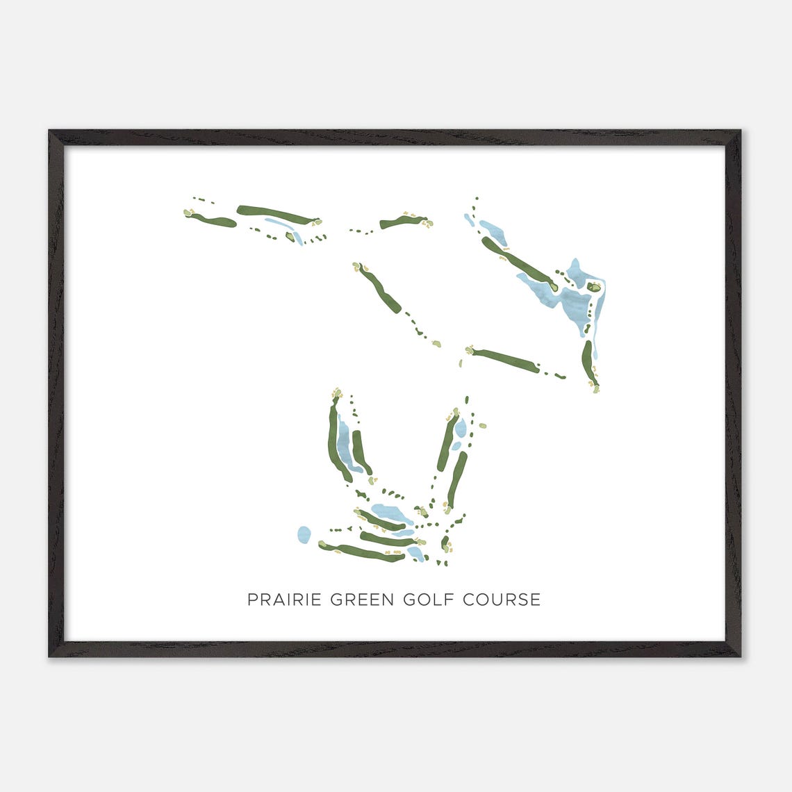 Prairie Green Golf Course South Dakota Modern Watercolor Map Poster - Image 5