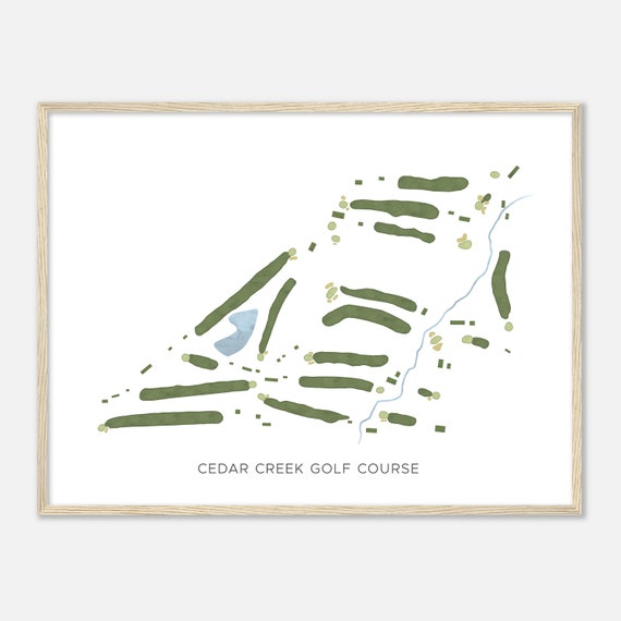 Cedar Creek Golf Course Iowa Modern Watercolor Map Golfer Gift Golf Wall Art Golf Poster Print Course Layout