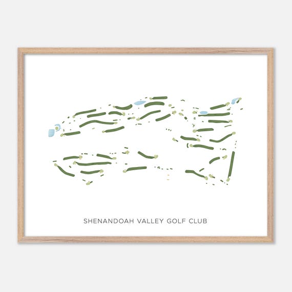 Shenandoah Valley Golf Club In Front Royal Virginia Modern Watercolor Map Golfer Gift Golf Wall Art Golf Poster Print Course Layout