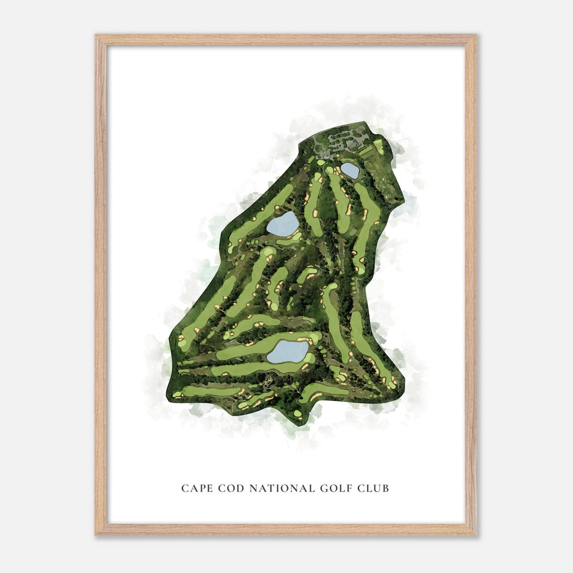 Cape Cod National Golf Club Aerial Watercolor Golf Course Map Poster - Image 2