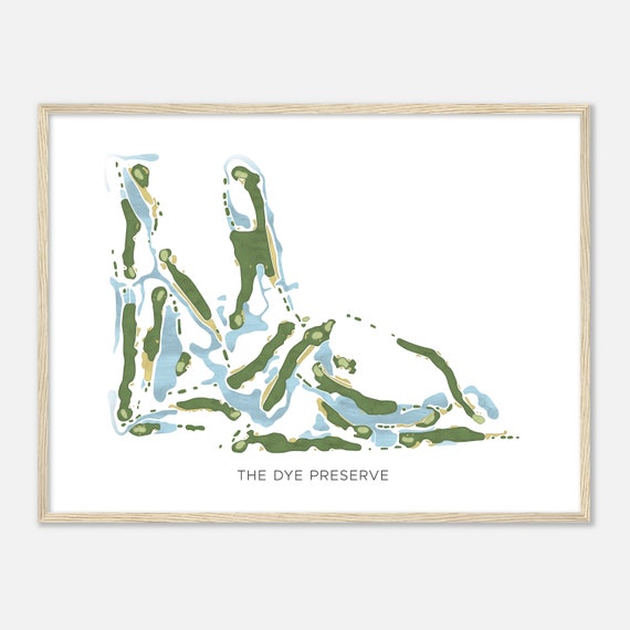 The Dye Preserve Florida Modern Watercolor Map Golfer Gift Golf Wall Art Golf Poster Print Course Layout