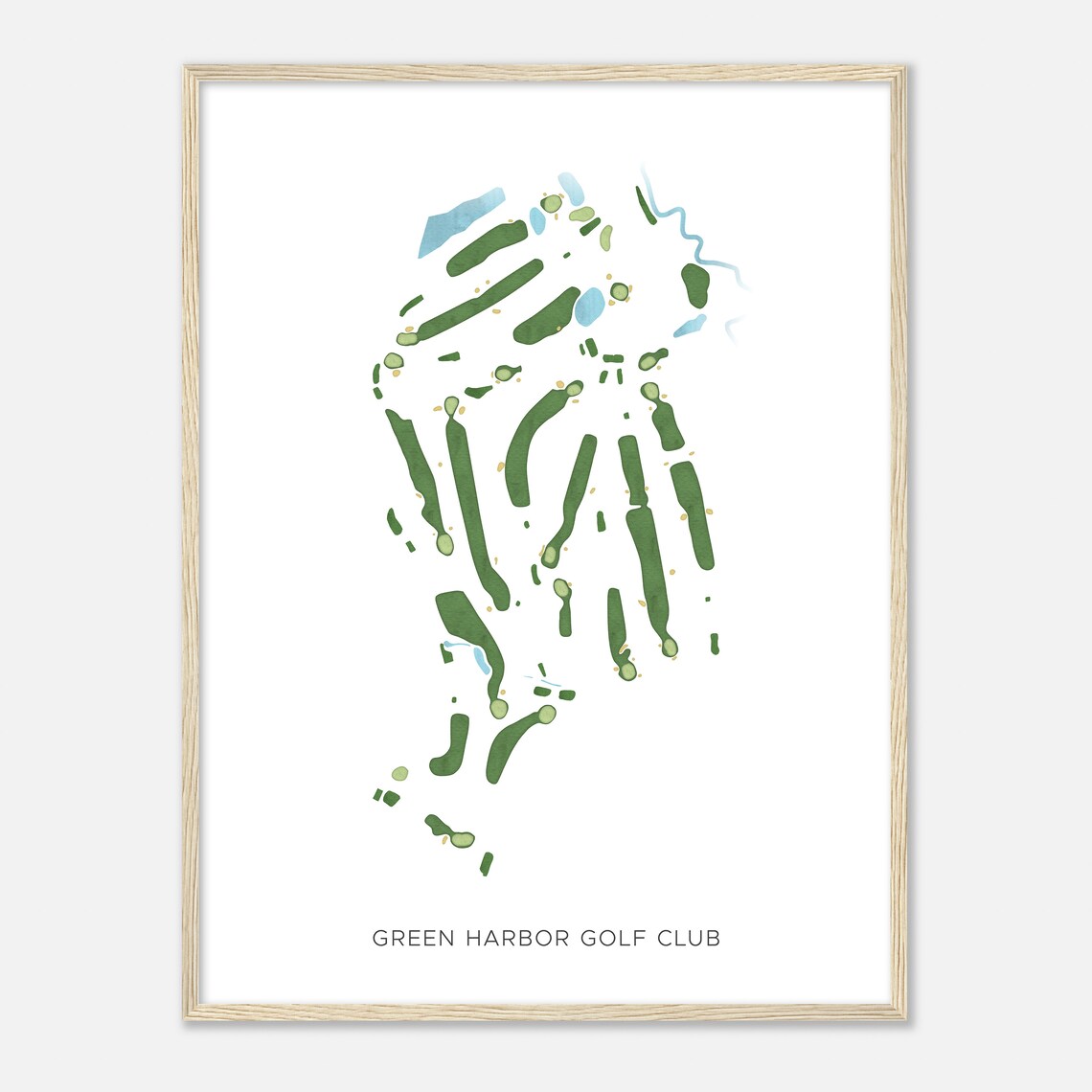 Green Harbor Golf Club Massachusetts Modern Watercolor Map Golfer Gift Golf Wall Art Golf Poster Print Course Layout - Image 2