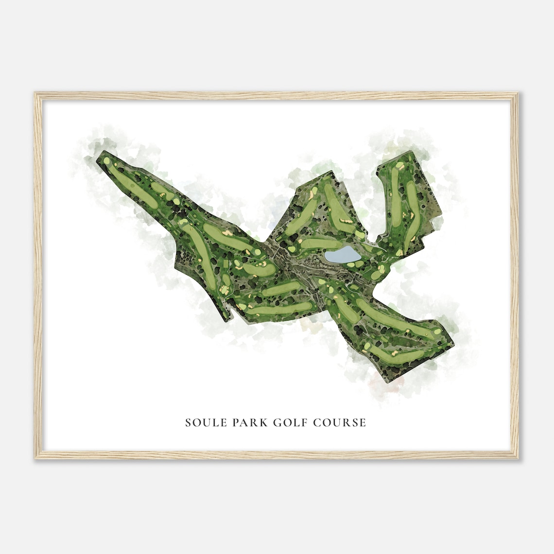 Soule Park Golf Course California Classic Watercolor Map Golfer Gift Golf Wall Art Golf Poster Print Course Layout - Image 2