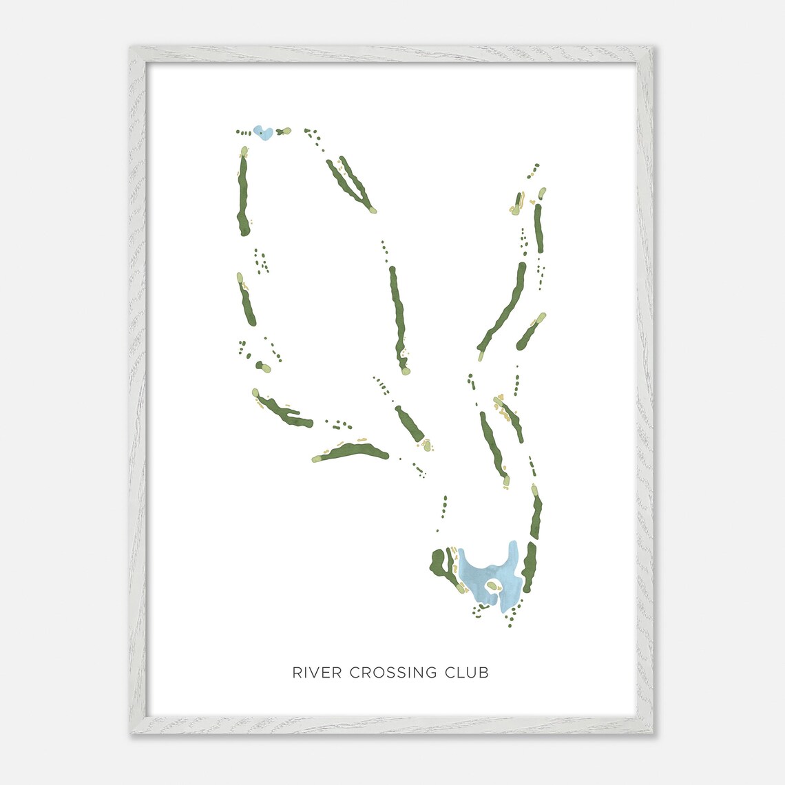 River Crossing Club Spring Branch Texas Modern Watercolor Map Golf Poster - Image 2