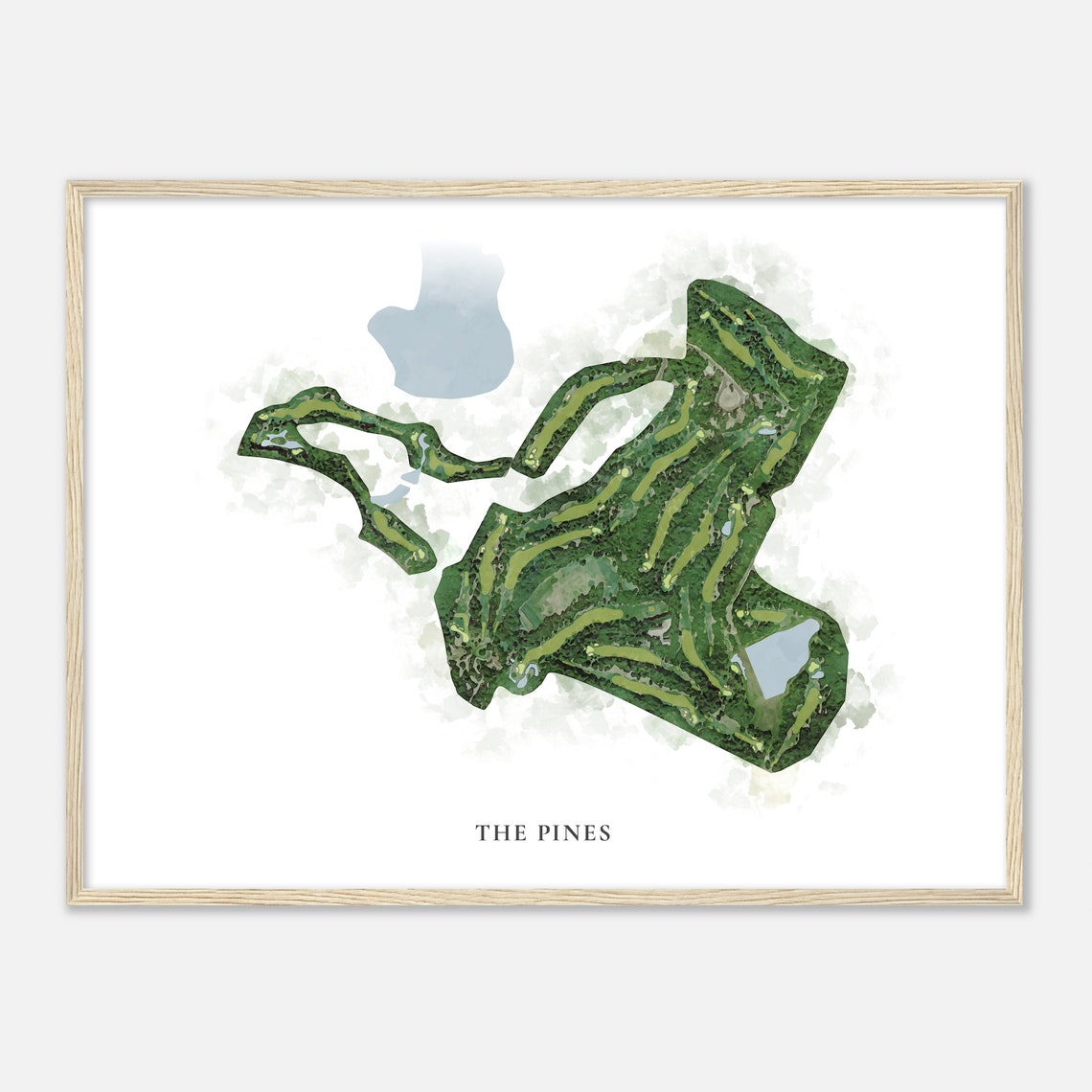The Pines Minnesota Classic Watercolor Map Golfer Gift Golf Wall Art Golf Poster Print Course Layout - Image 2