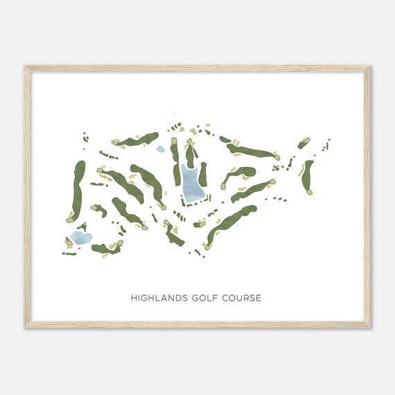 Highlands Golf Course Nebraska Modern Watercolor Map Golfer Gift Golf Wall Art Golf Poster Print Course Layout