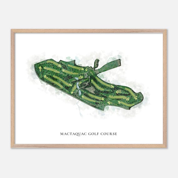 Mactaquac Golf Course In Canada Classic Watercolor Map Golfer Gift Golf Wall Art Golf Poster Print Course Layout