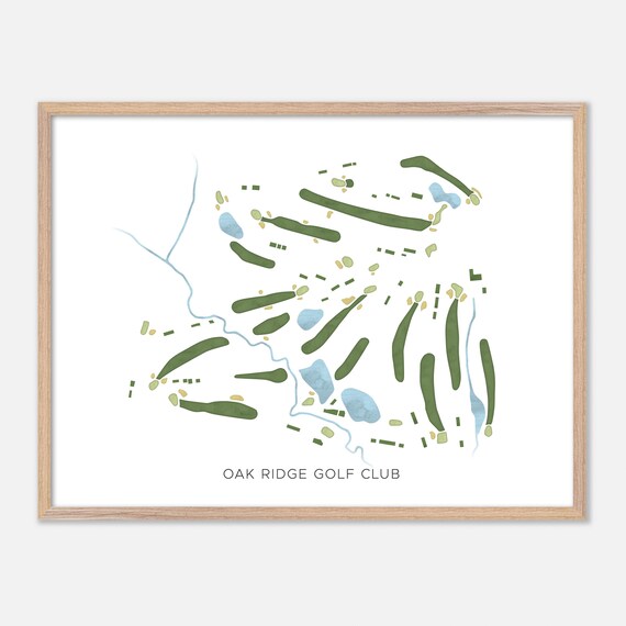 Oak Ridge Golf Club Minimalist Watercolor Creekside Map Poster
