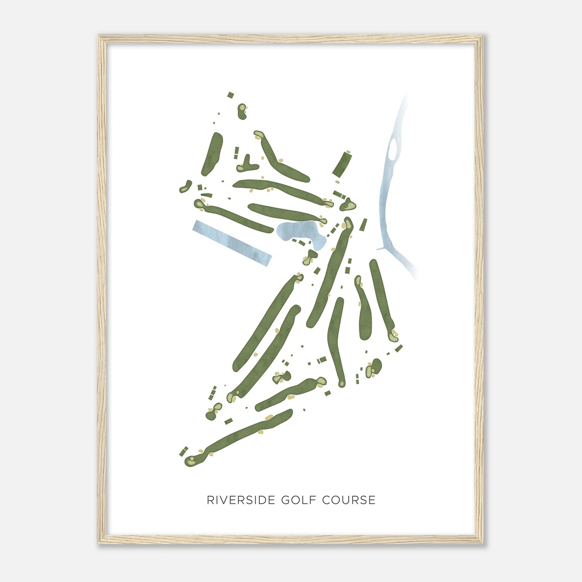 Riverside Golf Course California Modern Watercolor Map Golfer Gift Golf Wall Art Golf Poster Print Course Layout - Image 2