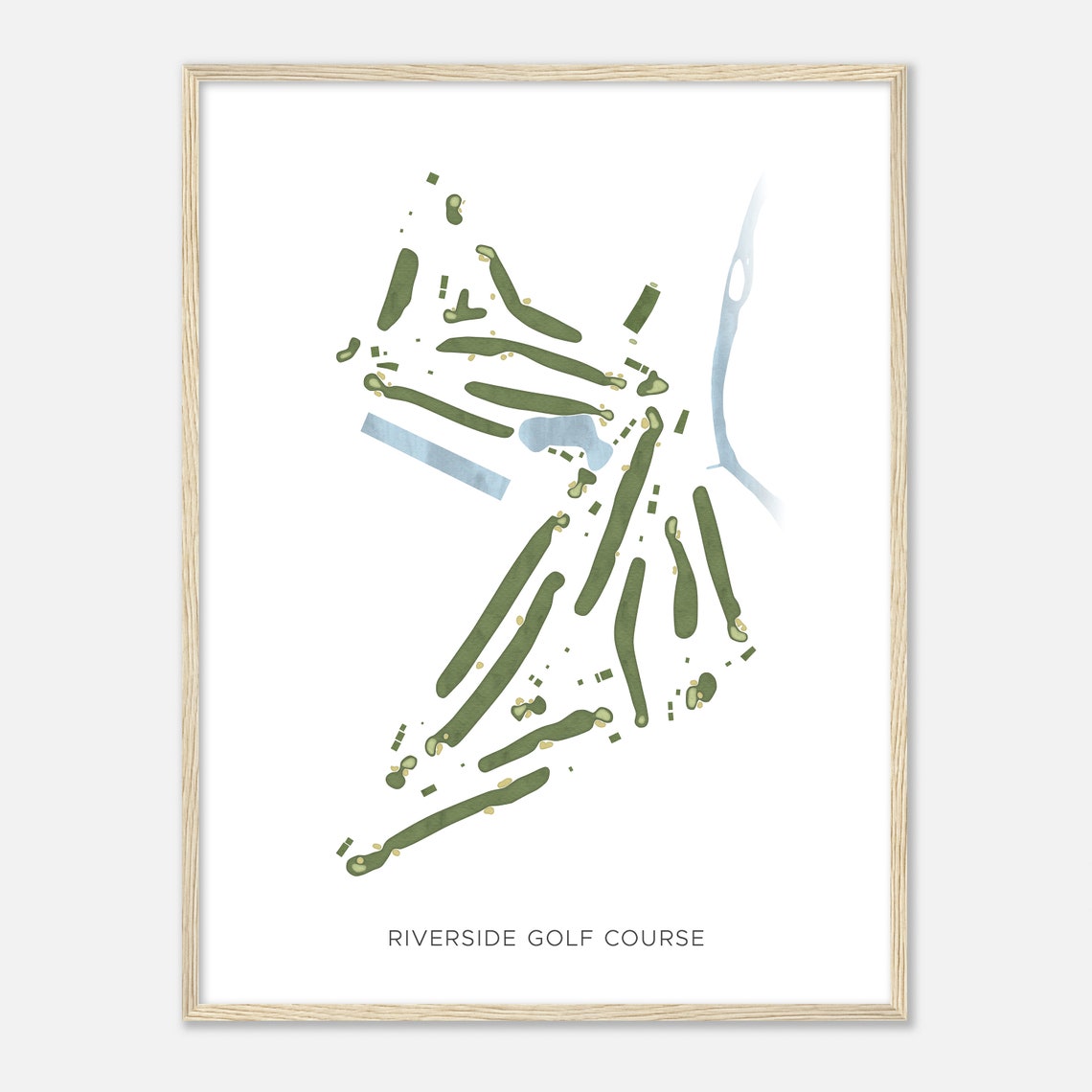 Riverside Golf Course California Watercolor Course Map Poster - Image 2