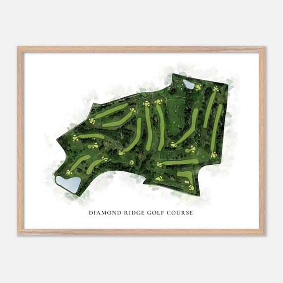 Diamond Ridge Golf Course In Milford Mill Maryland Classic Watercolor Map Golfer Gift Golf Wall Art Golf Poster Print Course Layout