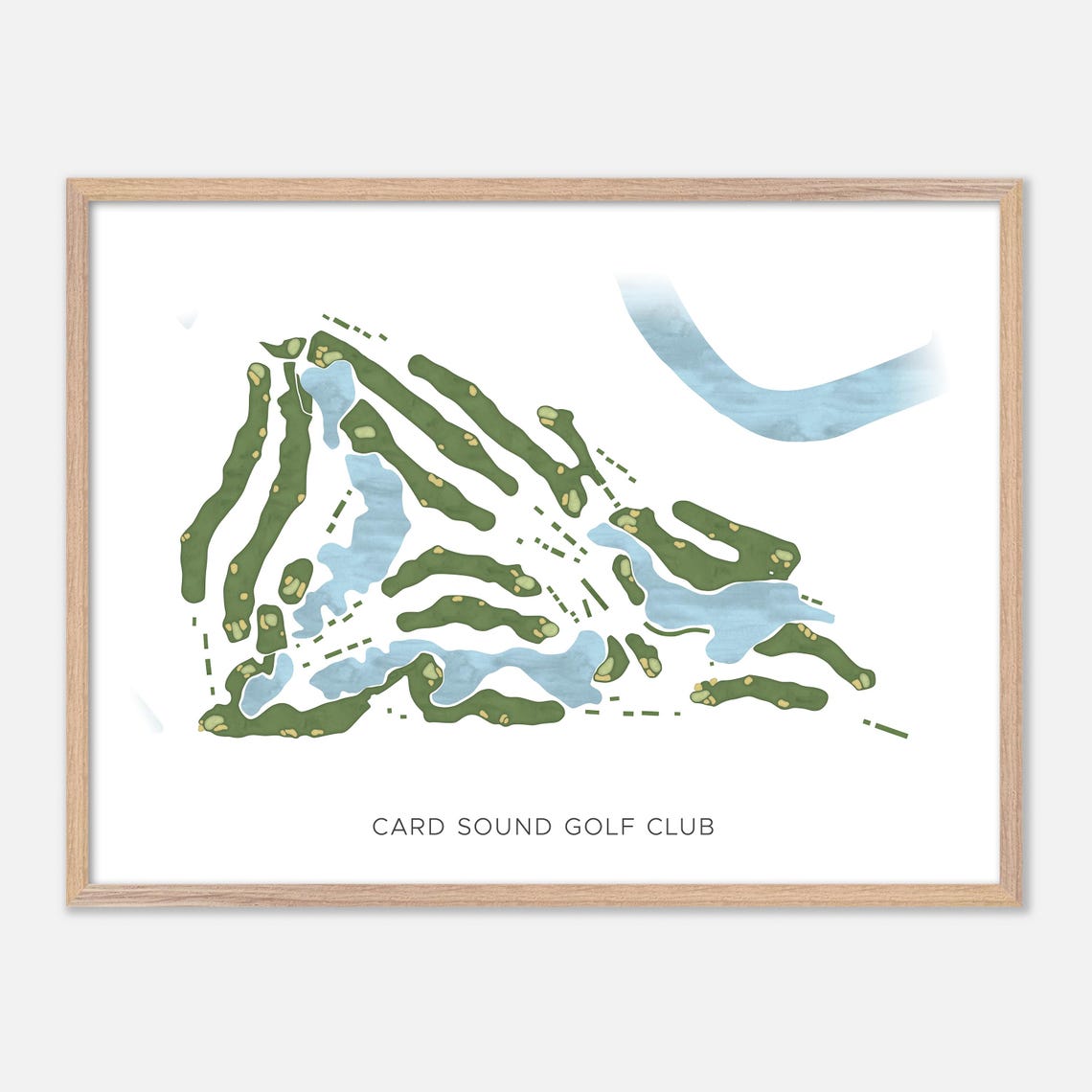 Card Sound Golf Club Florida Modern Watercolor Golf Map Poster