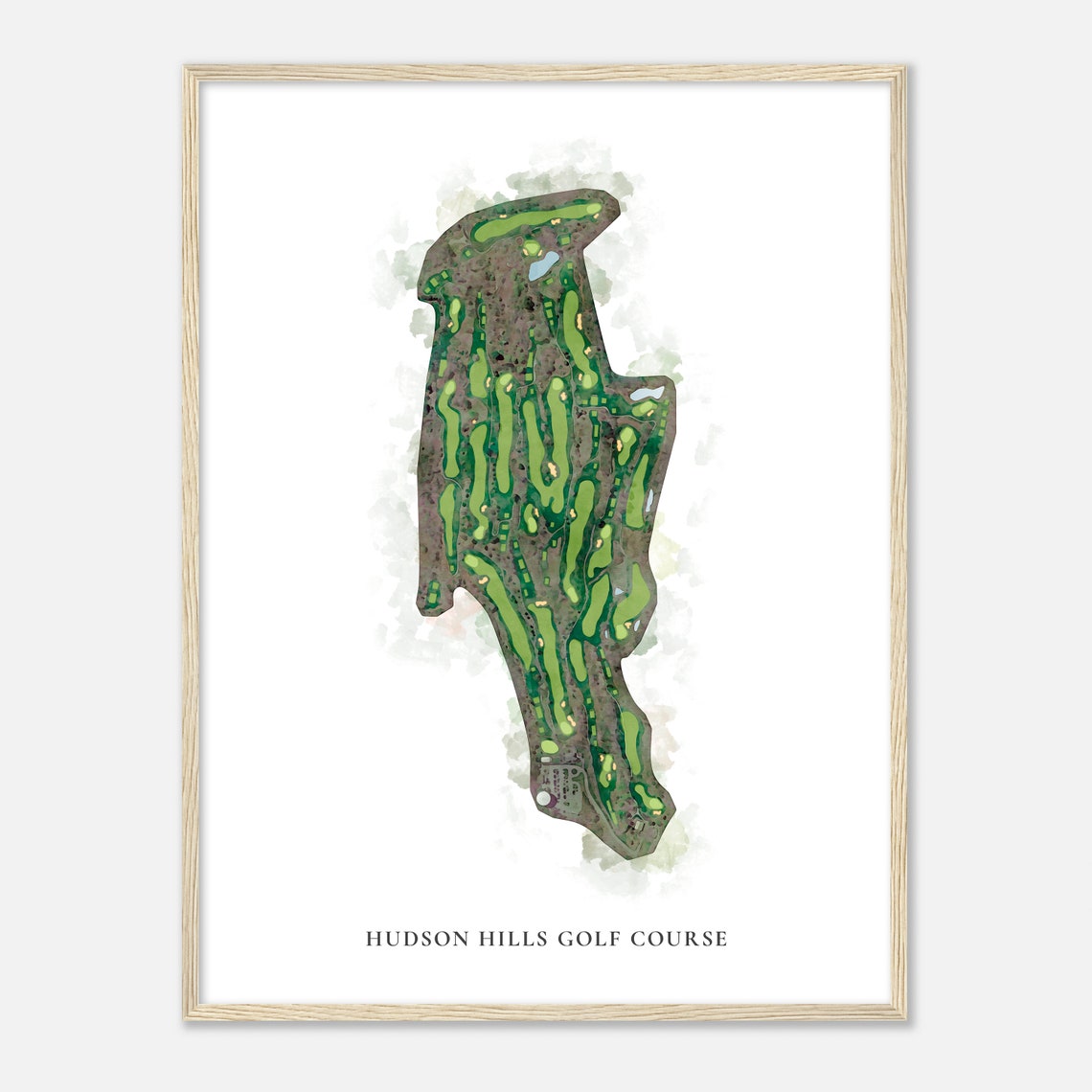 Hudson Hills Golf Course New York Classic Watercolor Golf Map Poster